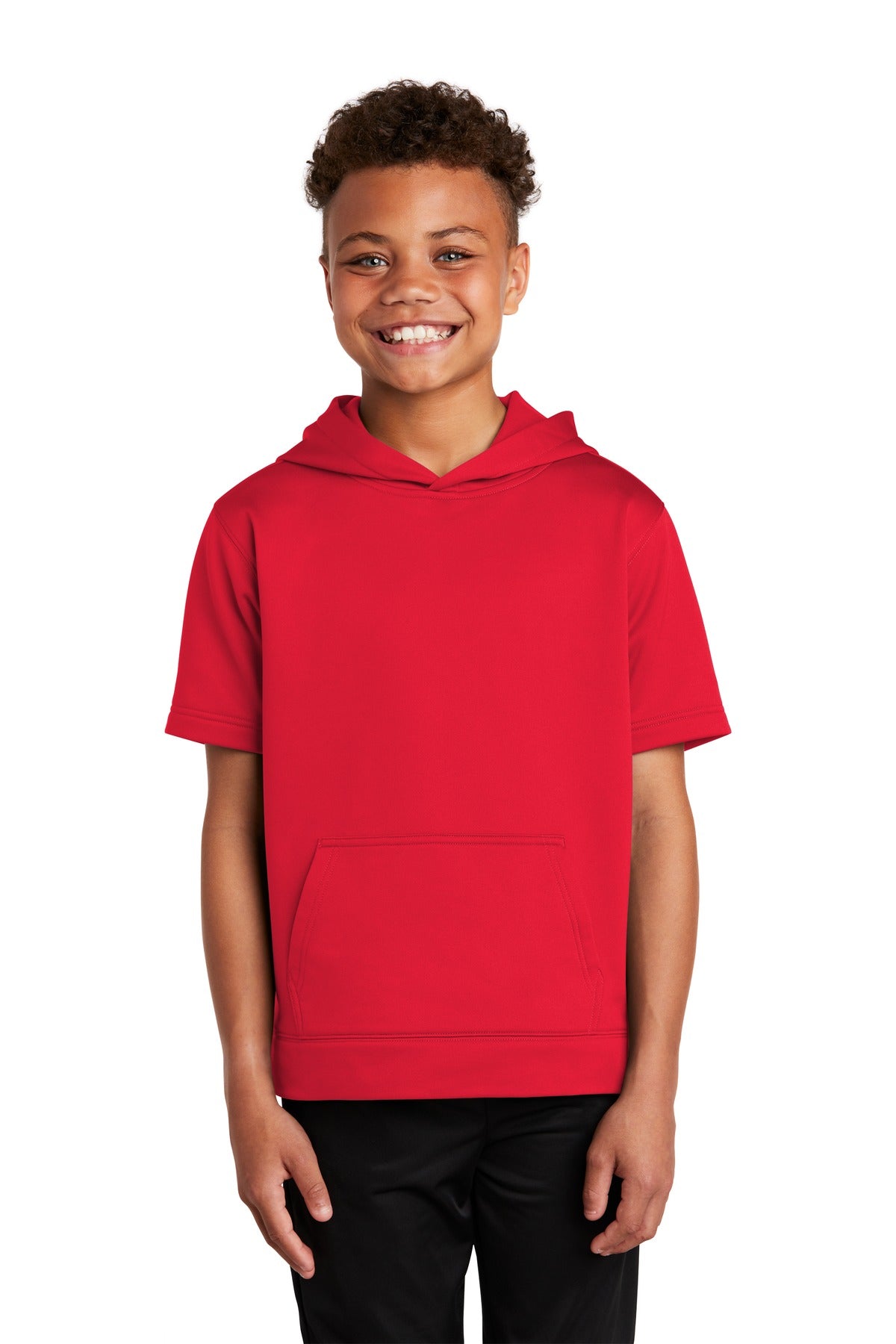 Sport-Tek Â® Youth Sport-Wick Â® Fleece Short Sleeve Hooded Pullover. YST251