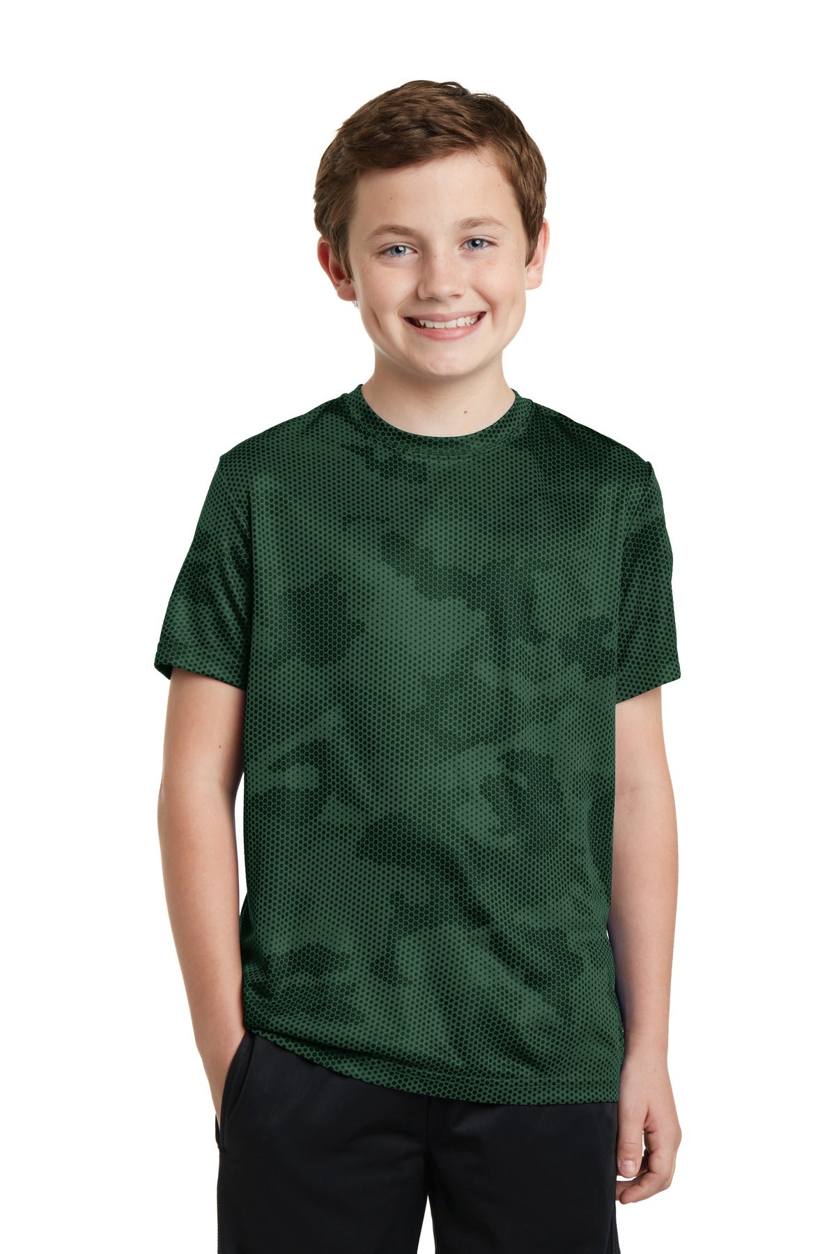 Sport-TekÂ® Youth CamoHex Tee. YST370