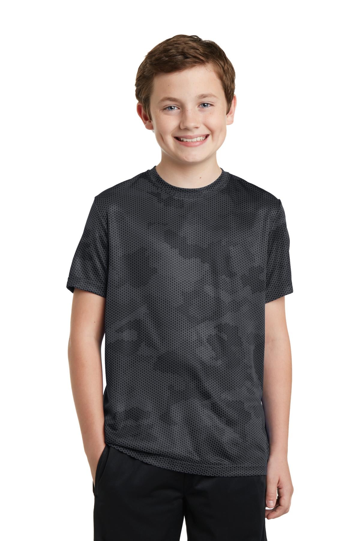 Sport-TekÂ® Youth CamoHex Tee. YST370