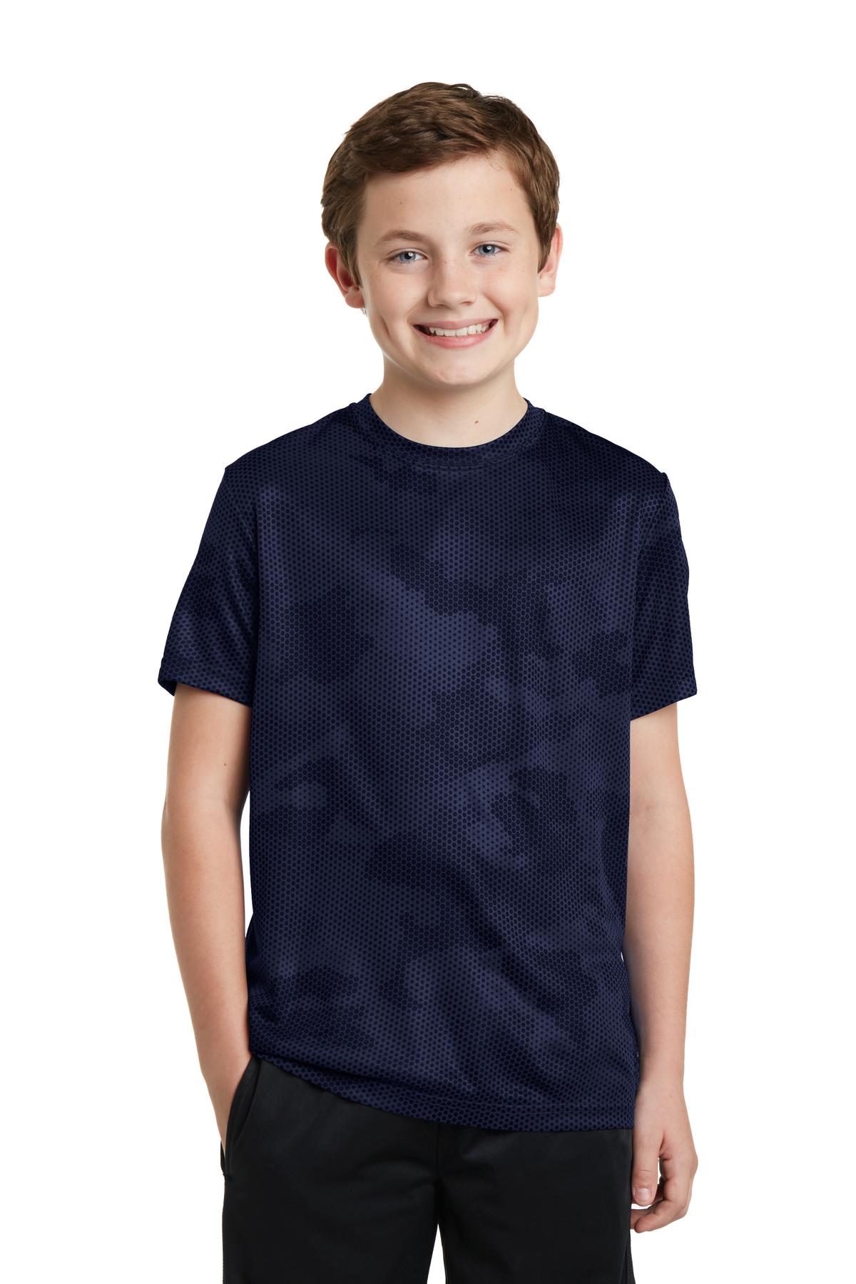 Sport-TekÂ® Youth CamoHex Tee. YST370