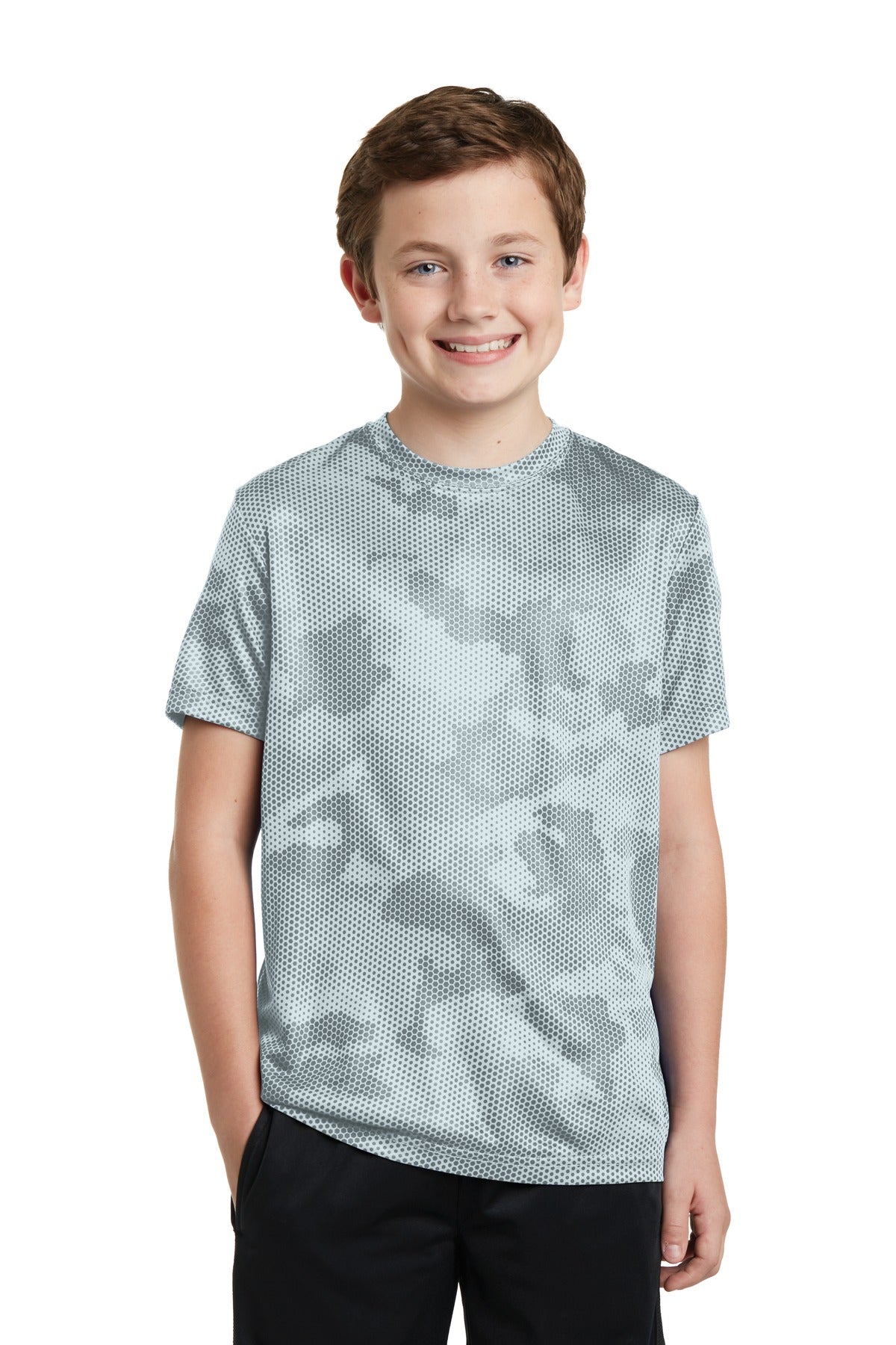 Sport-TekÂ® Youth CamoHex Tee. YST370