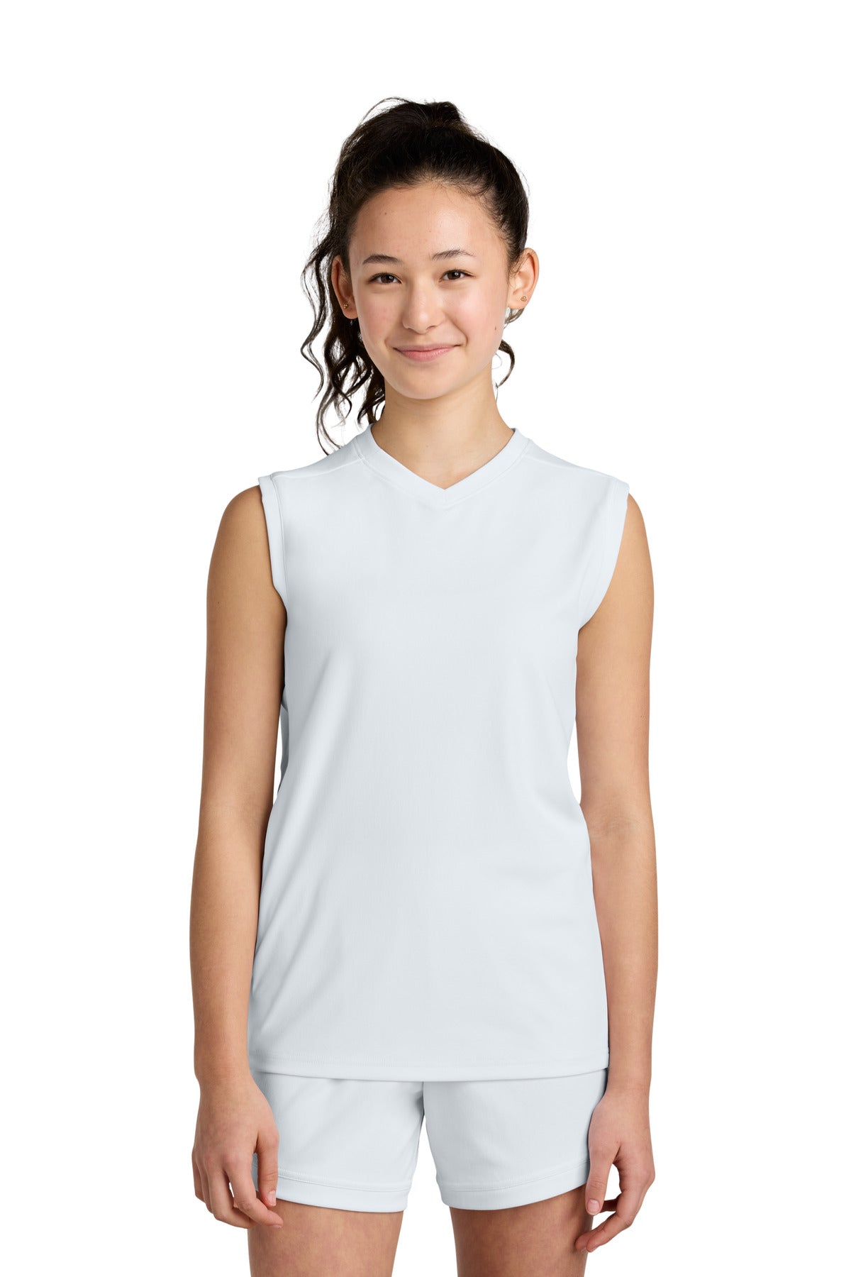 Sport-TekÂ® Youth Club Sleeveless V-Neck YST441