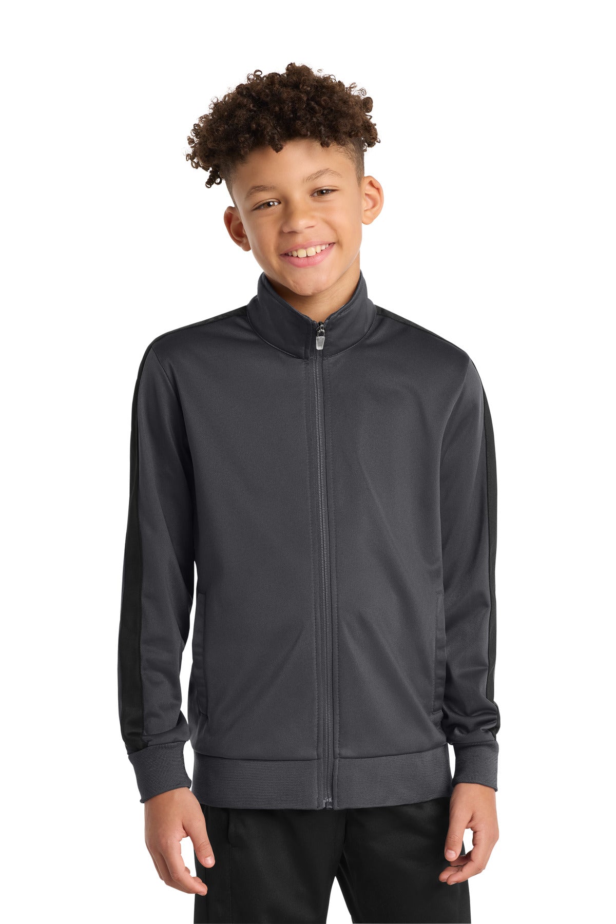 Sport-Tek Â® Youth Tricot Sleeve Stripe Track Jacket. YST94