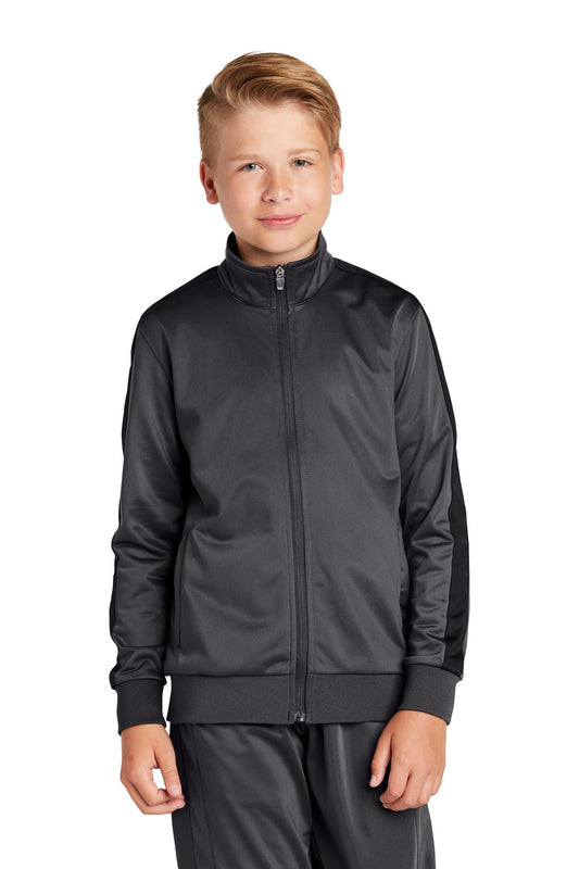 Sport-Tek Â® Youth Tricot Sleeve Stripe Track Jacket. YST94