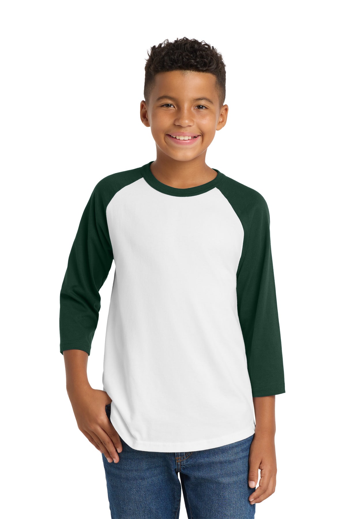 Sport-TekÂ® Youth Colorblock Raglan Jersey.  YT200