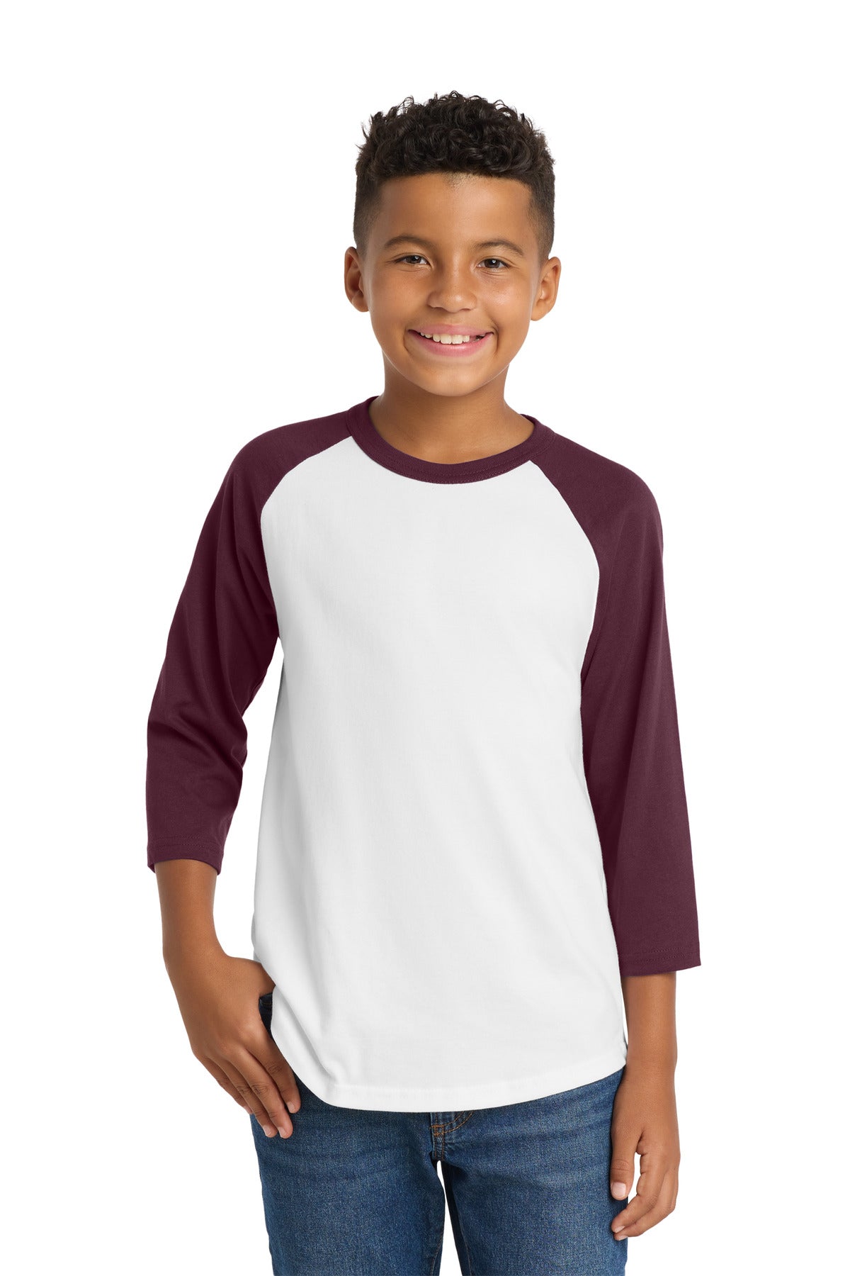 Sport-TekÂ® Youth Colorblock Raglan Jersey.  YT200
