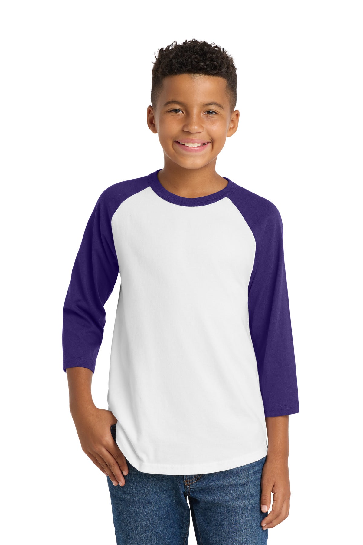 Sport-TekÂ® Youth Colorblock Raglan Jersey.  YT200