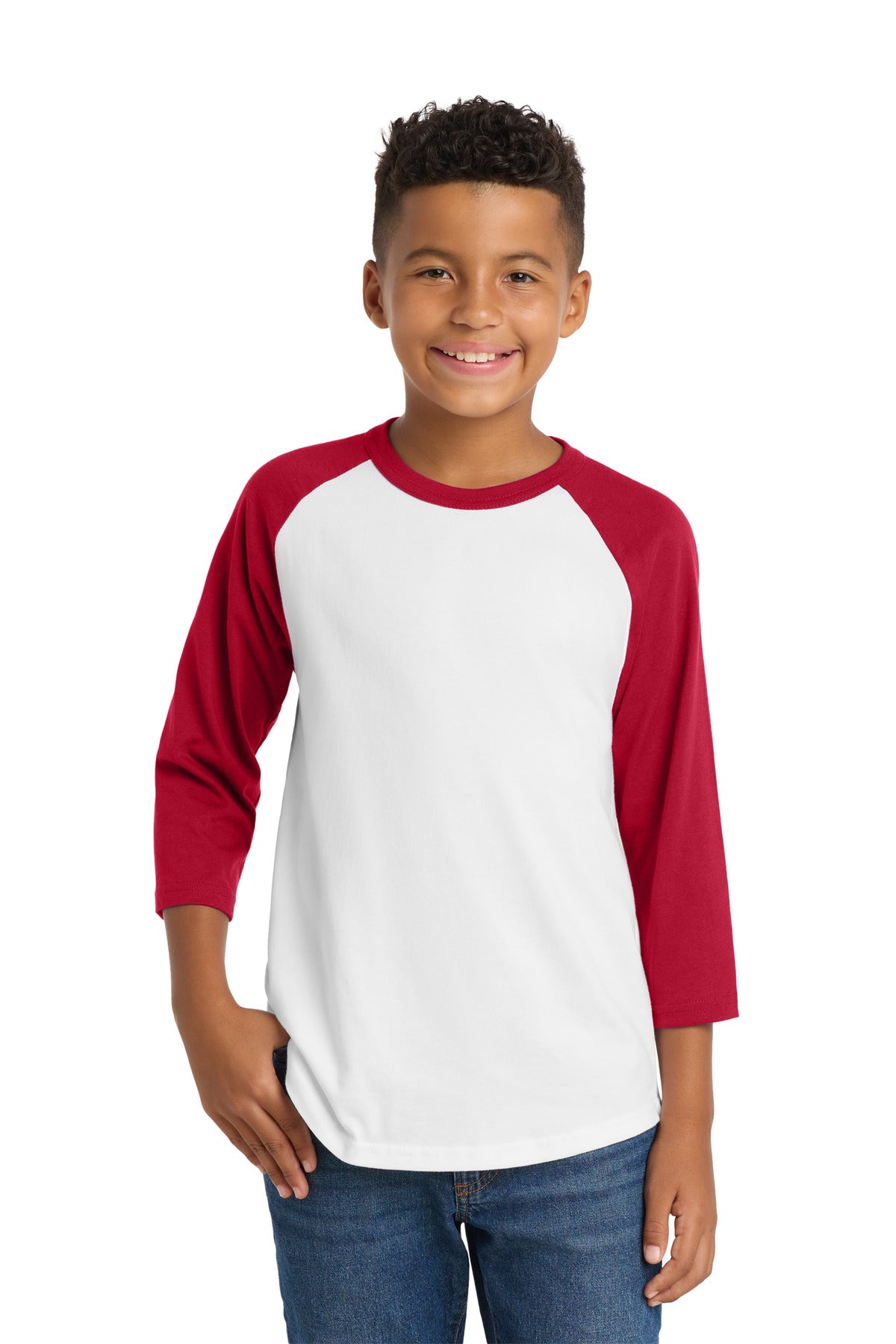 Sport-TekÂ® Youth Colorblock Raglan Jersey.  YT200