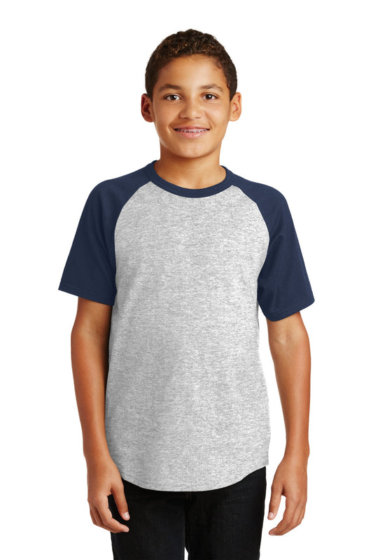 Sport-TekÂ® Youth Short Sleeve Colorblock Raglan Jersey. YT201