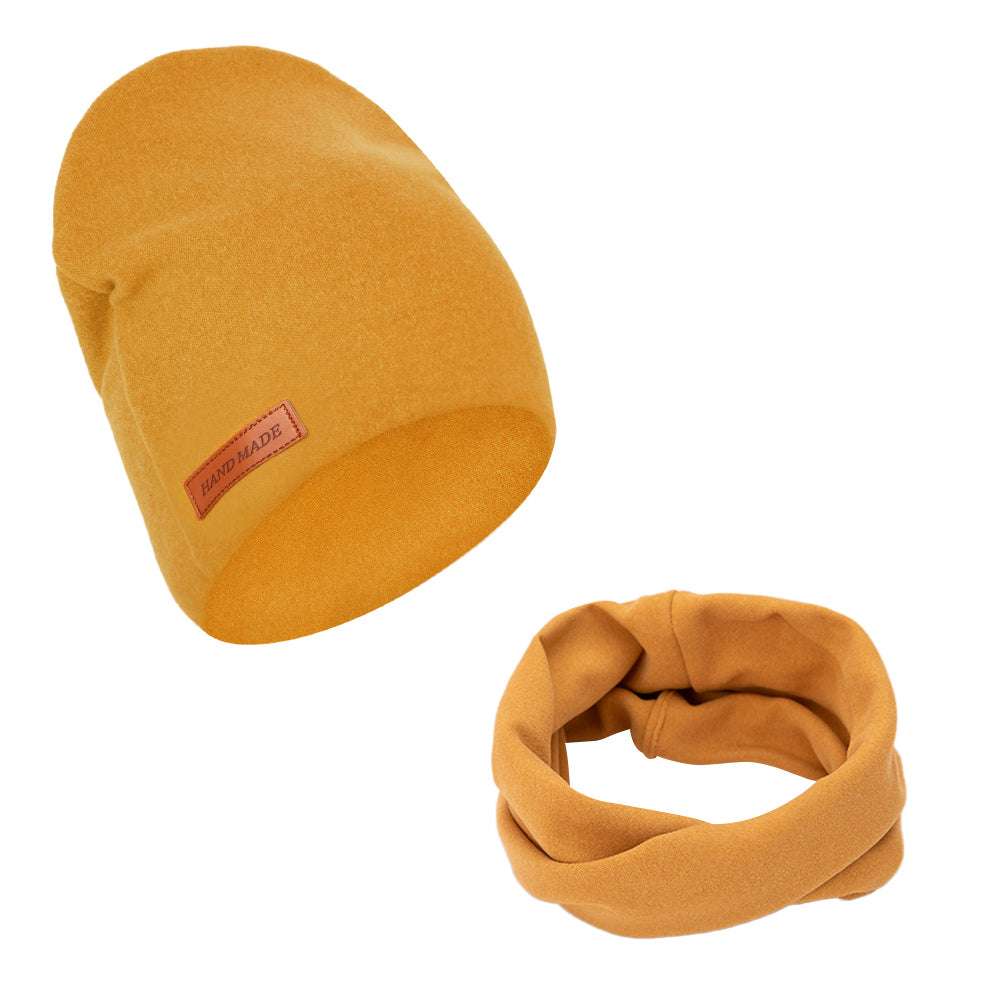 2Pcs/Lot Faux Cashmere Baby Turban Hats Scarf Set Newborn Kids Leather Stick Wi image 3