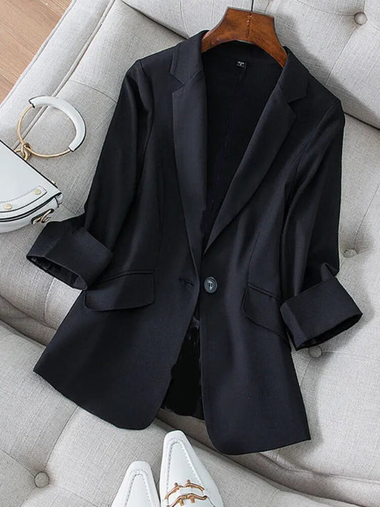 Women's Suit Jacket 2023 Suit Jacket Women's Seven-Minute Sleeve Summer New Wom image 0
