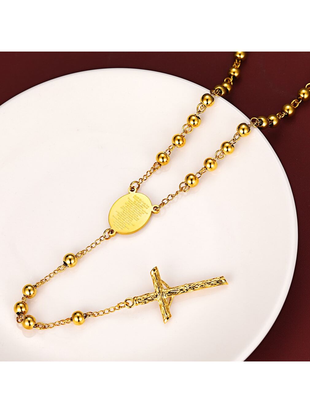 FaithHeart Women Christian Cross Pendant Necklace,Stainless Steel/Black/Gold Pr image 25