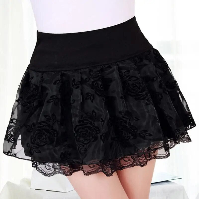 Zuolunouba Summer Slim Preppy Skirt Women Flower Bow Mini Tutu Style Elasticity image 6