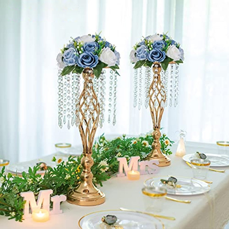 Exquisite Flower Twist Vase Crystal Candlestick Table Centerpiece Decor Flower image 4