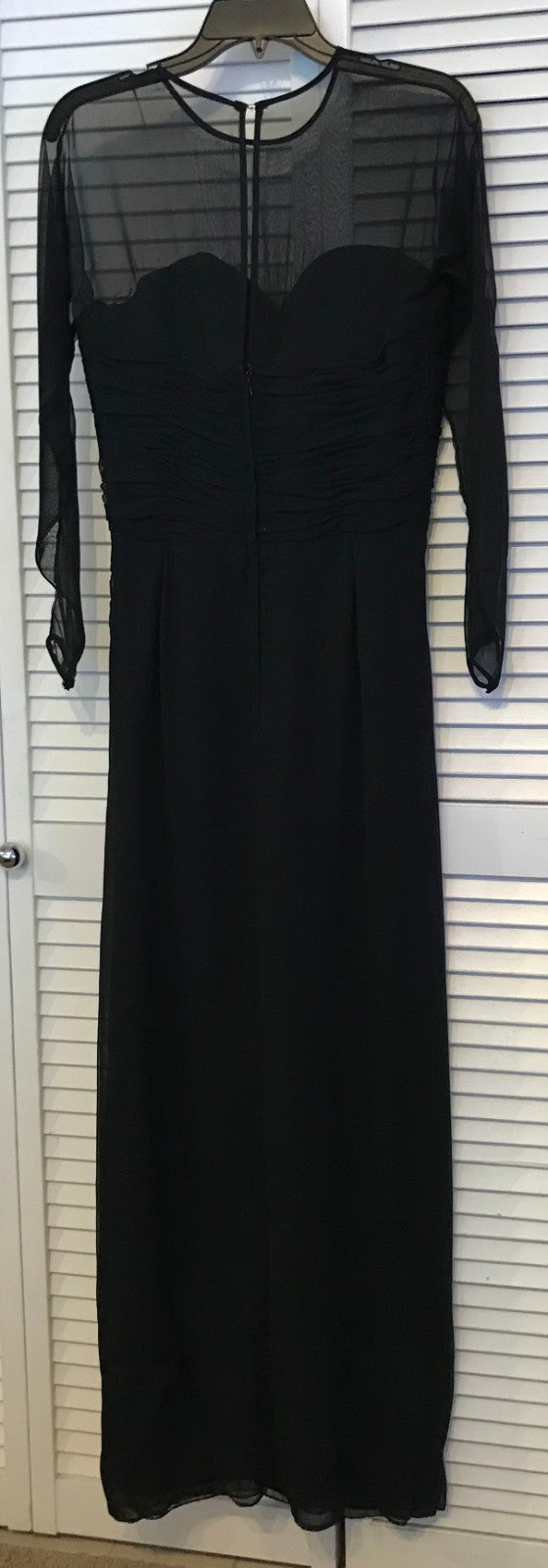 Victor Costa Women Dress Chiffon Black Sleeve Full-Length Size 8 image 1