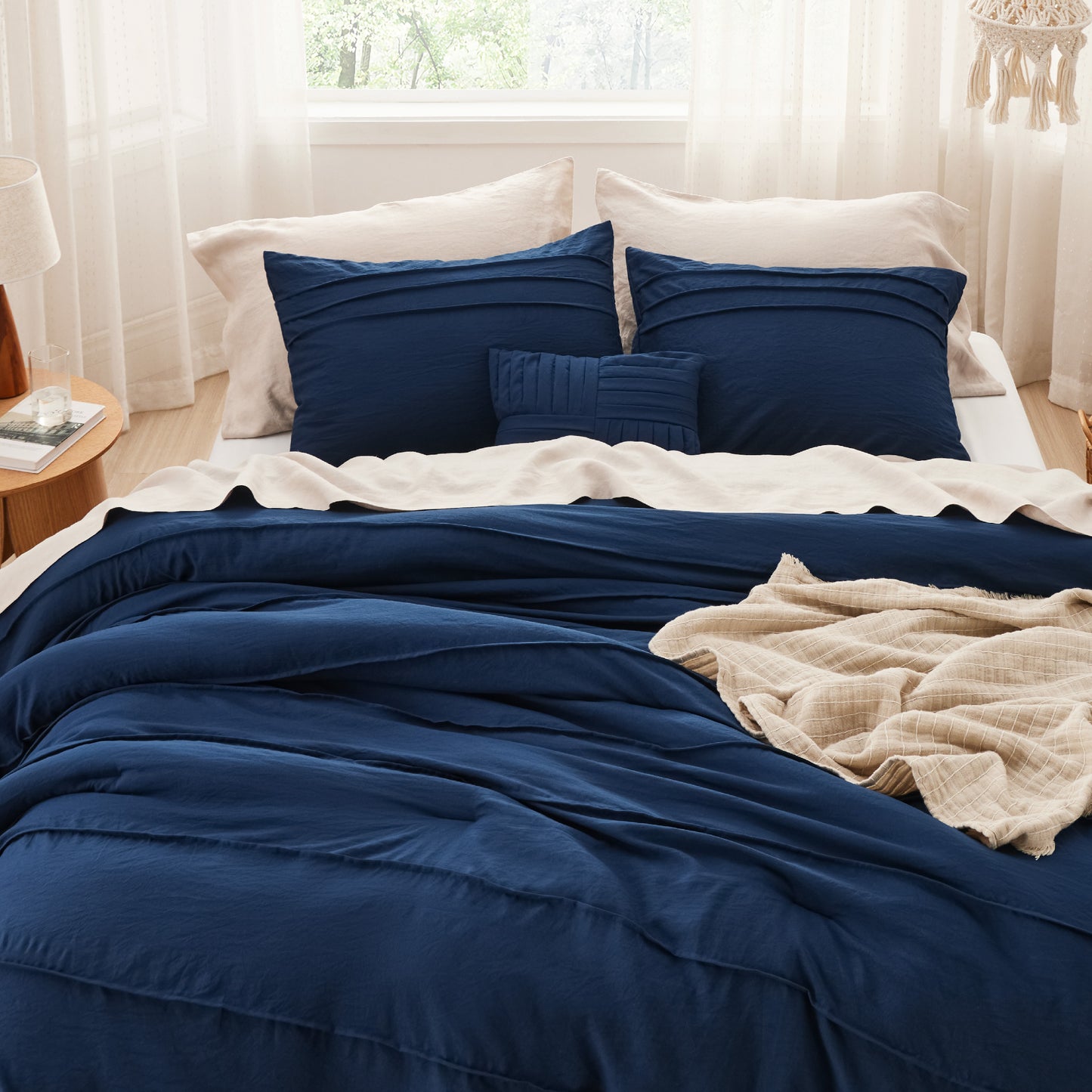 Bedsure Comforter Set - Pinch Pleat Bed Set, Down Alternative Bedding Sets for  image 14