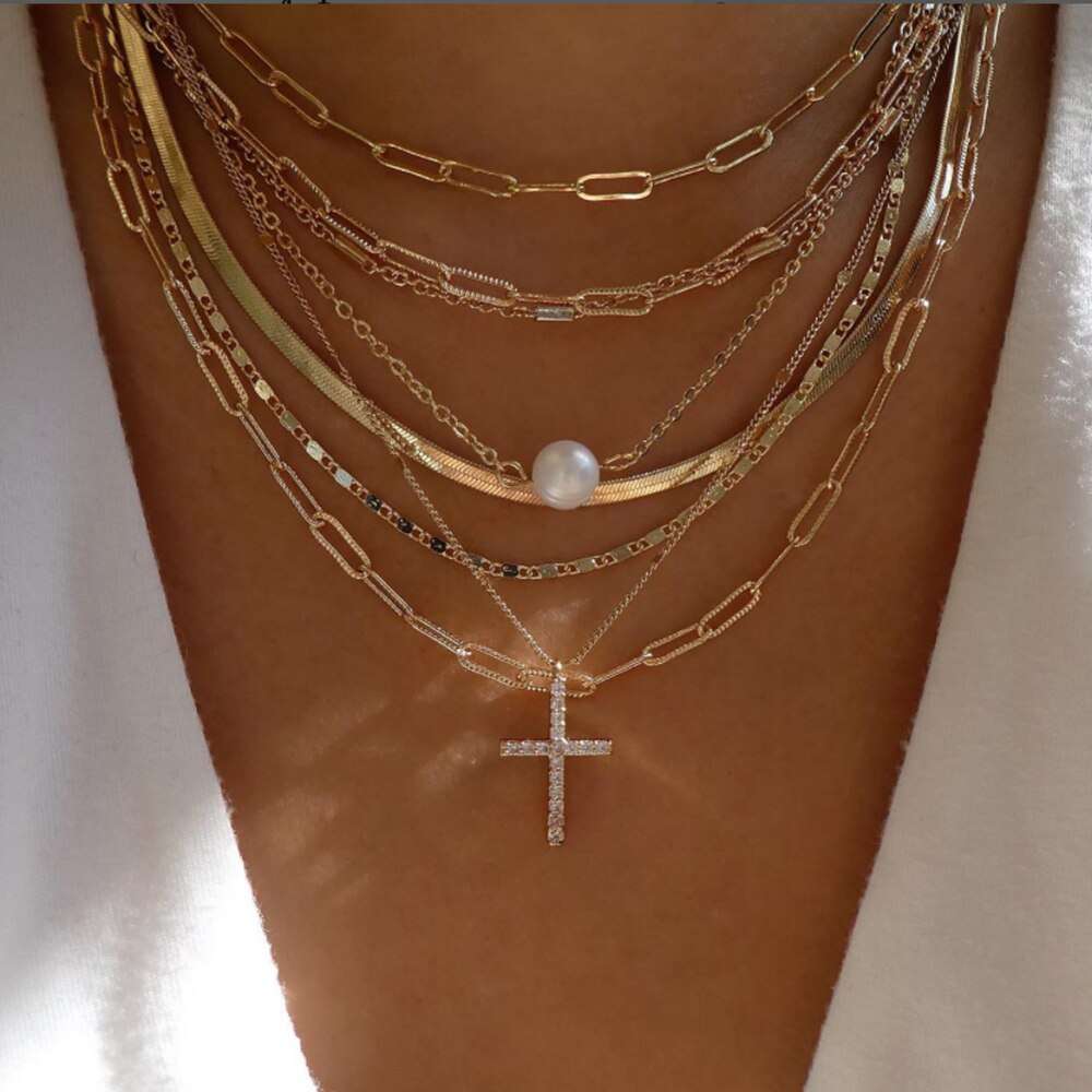bls-miracle Bohemia Gold Color Multiple Styles Necklace For Women Trendy Multi- image 3