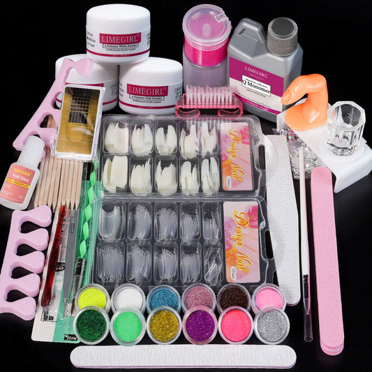 Acrylic Manicure Powder Kit Comes with Glitter Powder and 15ml Gel Manicure Kit image 0