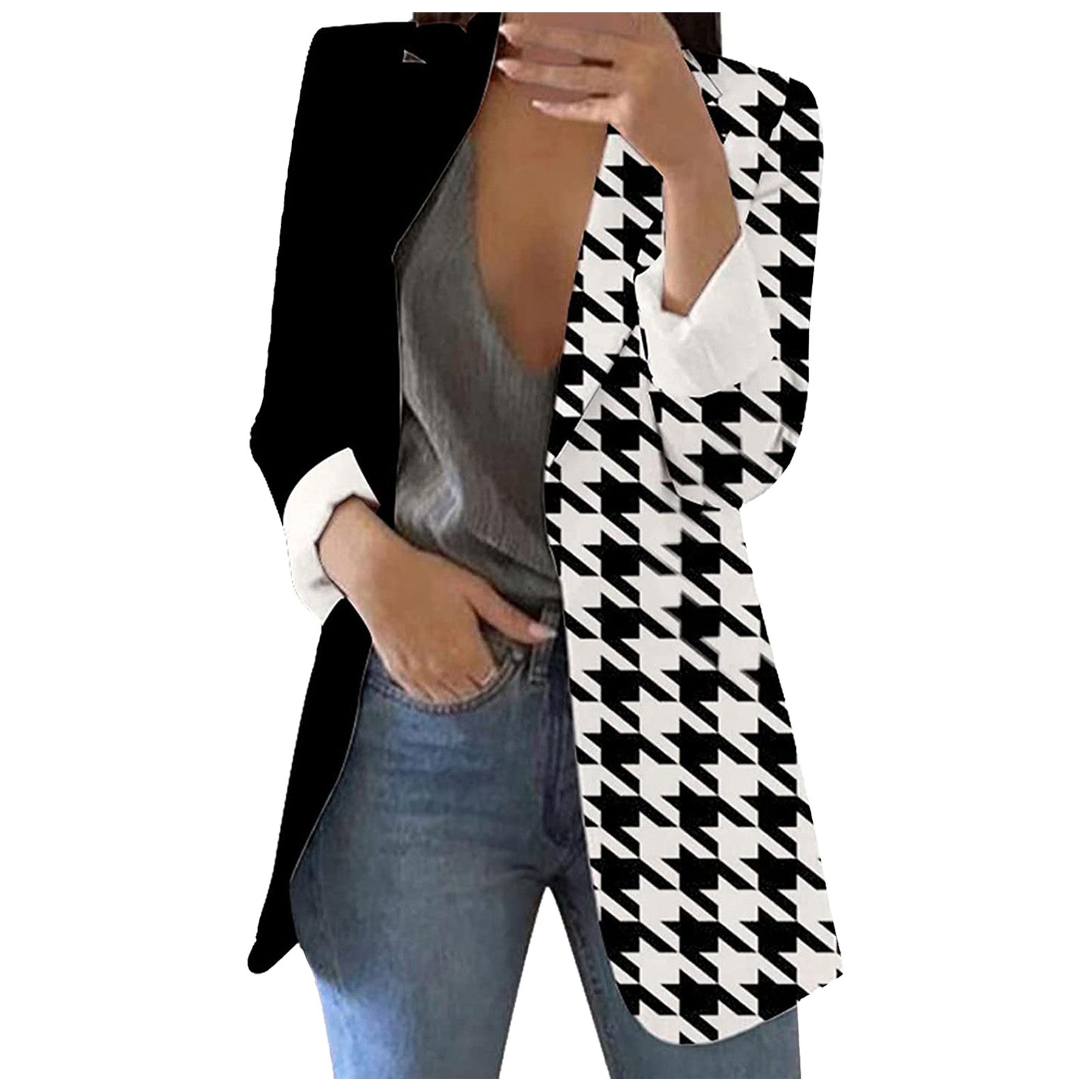 Suit Jacket 2024 Spring Jacket Women's Pioneer Design Checkered Coat Commuter O image 3