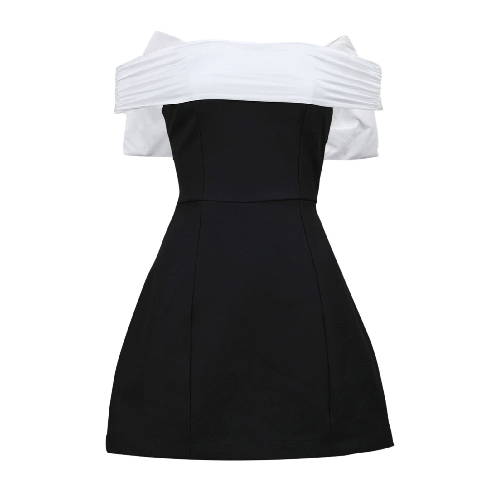 Tie Bow Mini Dress Women Fashion Off Shoulder High Waist Sleeveless Y2k Dress S image 0