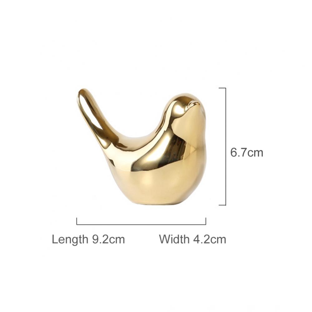 Bird Figurine 4 Sizes Nordic Ceramic Gold Animal Statue Modern Ceramic Bird Sta image 2