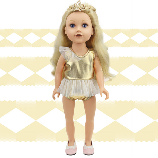 Doll Clothes 43cm Xiafu Doll Golden One-piece Doll Swimsuit image 0