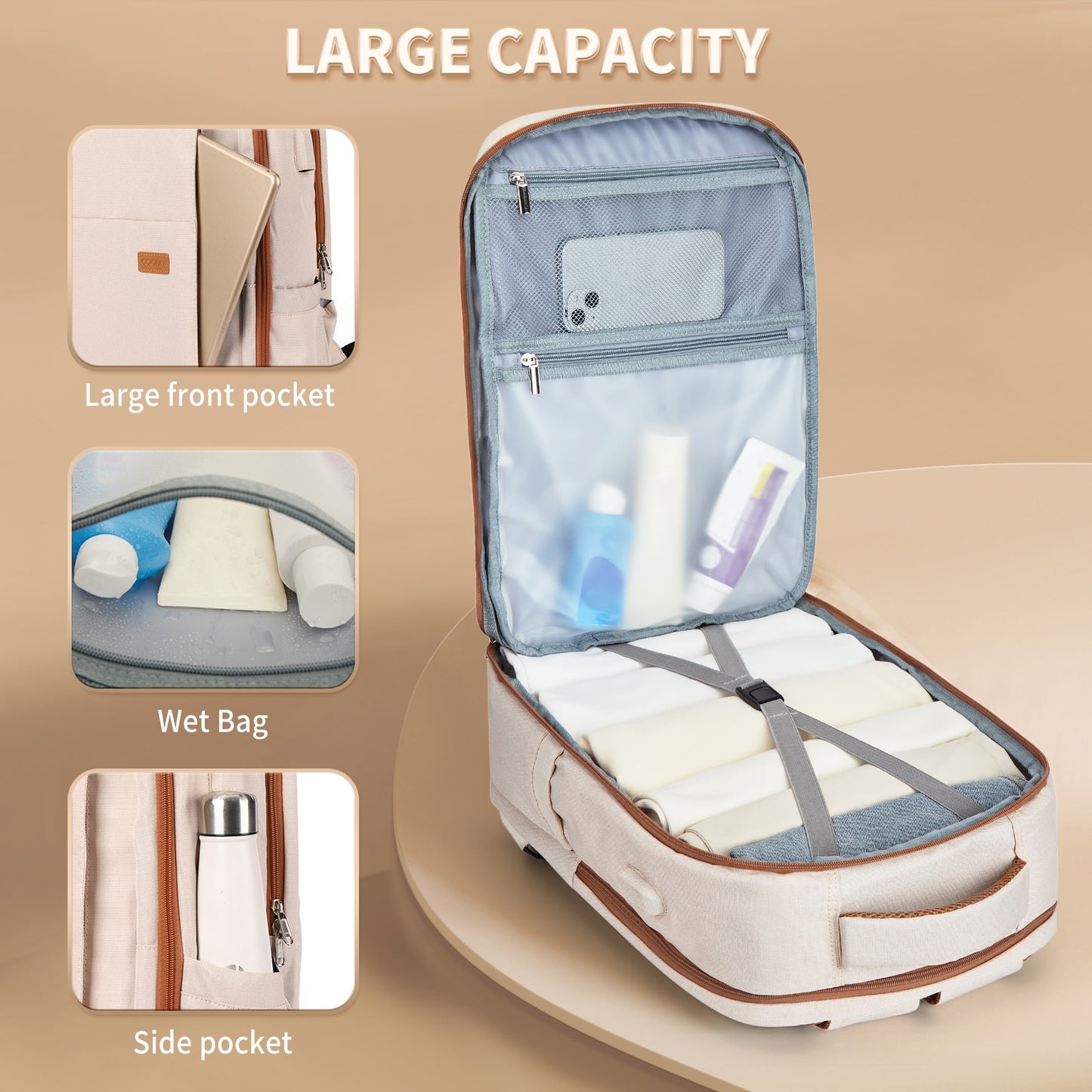 Laptop Backpack for Women, Large Travel Backpack Airline Approved with Luggage image 5