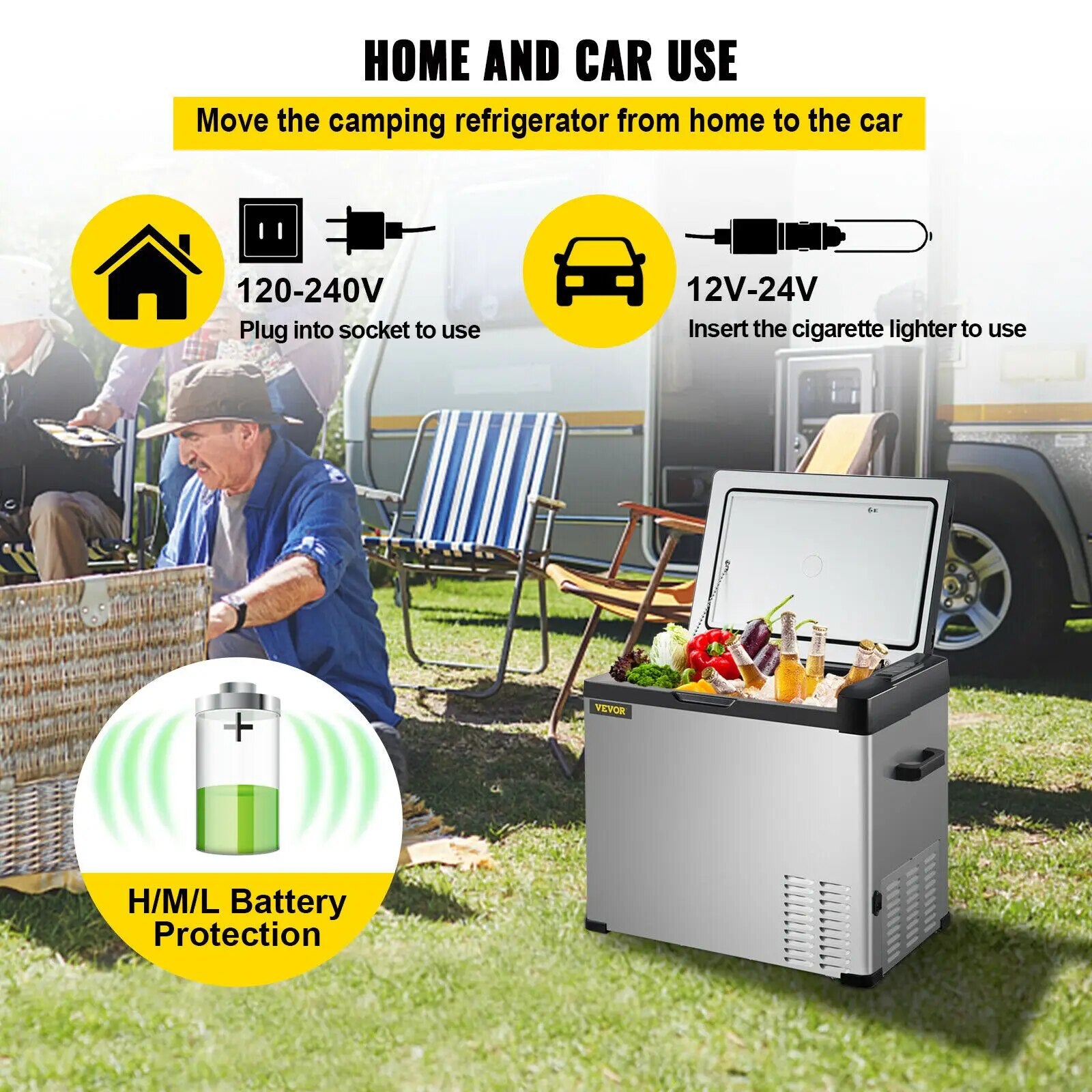 VEVOR 30L 40L 50L Mini Car Refrigerator Portable Fridge Freezer 12/24V DC 110-2 image 7