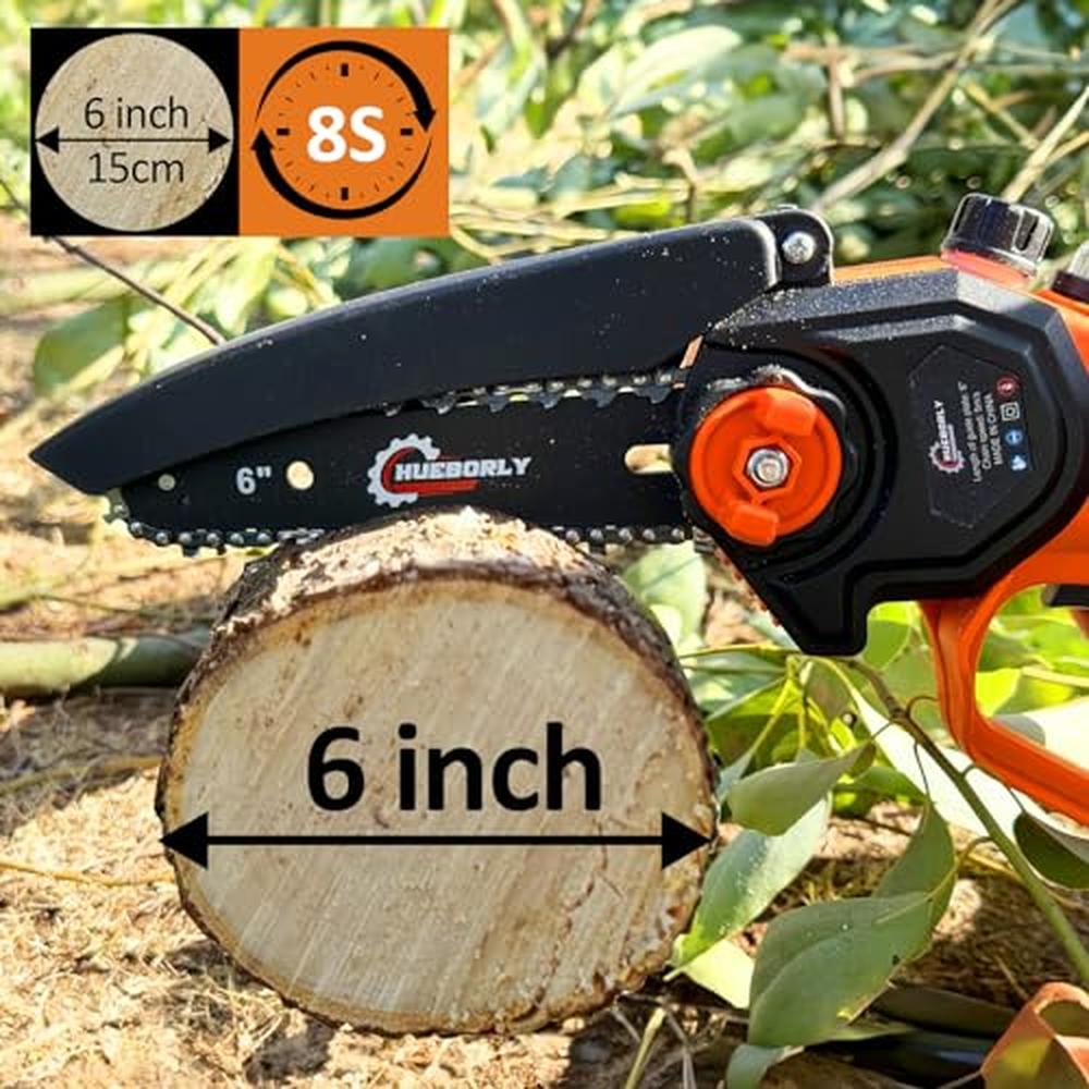 6 Inch Cordless Electric Chainsaw Tool with Tool-less Chain Tensioning and Self image 2