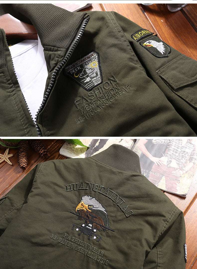 Outdoor Aviator Bomber Jacket Men's high quality Vintage Embroidered Windbreake image 6