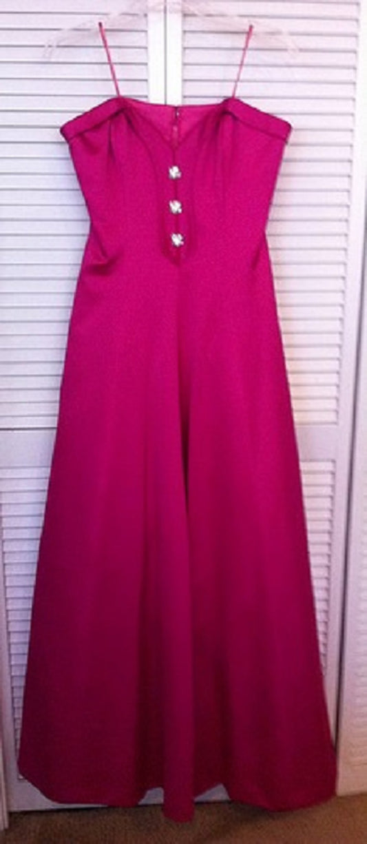 Victor Costa Women Dress Satin Purple Lite 3 Front-Button Size 6 image 0
