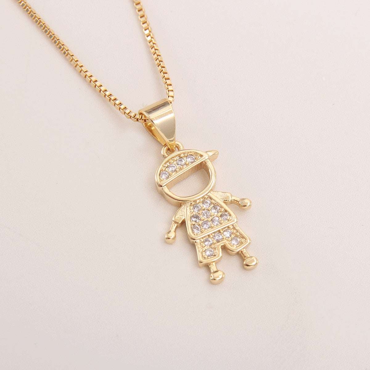 MHS.SUN Fashion Boys And Girls Charm Necklace Gold Plated ZC Zircon Hollow Pend image 14