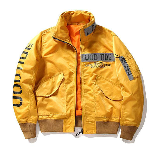New Hip Hop Jacket Men High Quality Thick Army Navy Military Motorcycle Ma-1 Av image 0