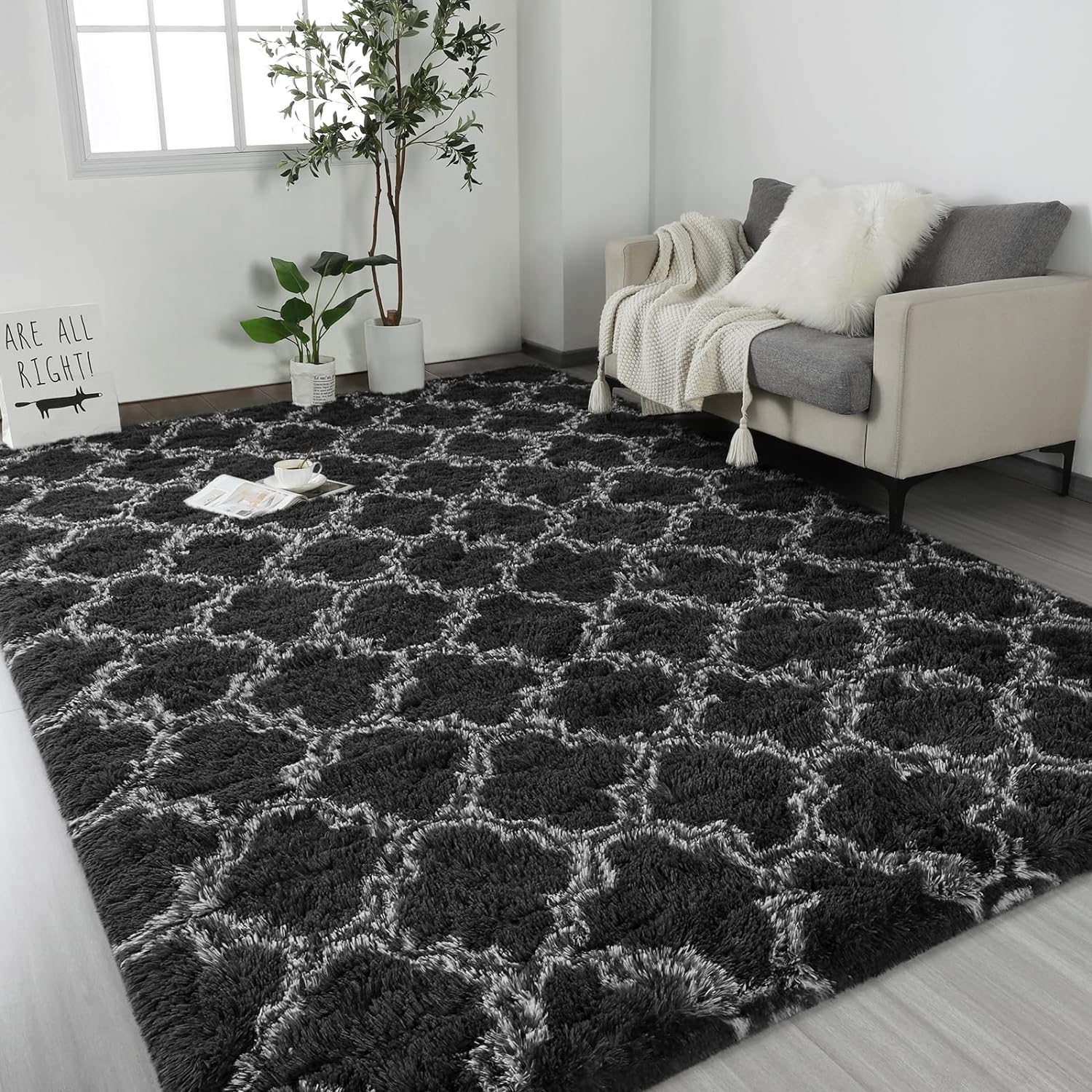 Large Shag Area Rugs for Bedroom Super Soft Plush Fluffy Carpets Living Room Ru image 0