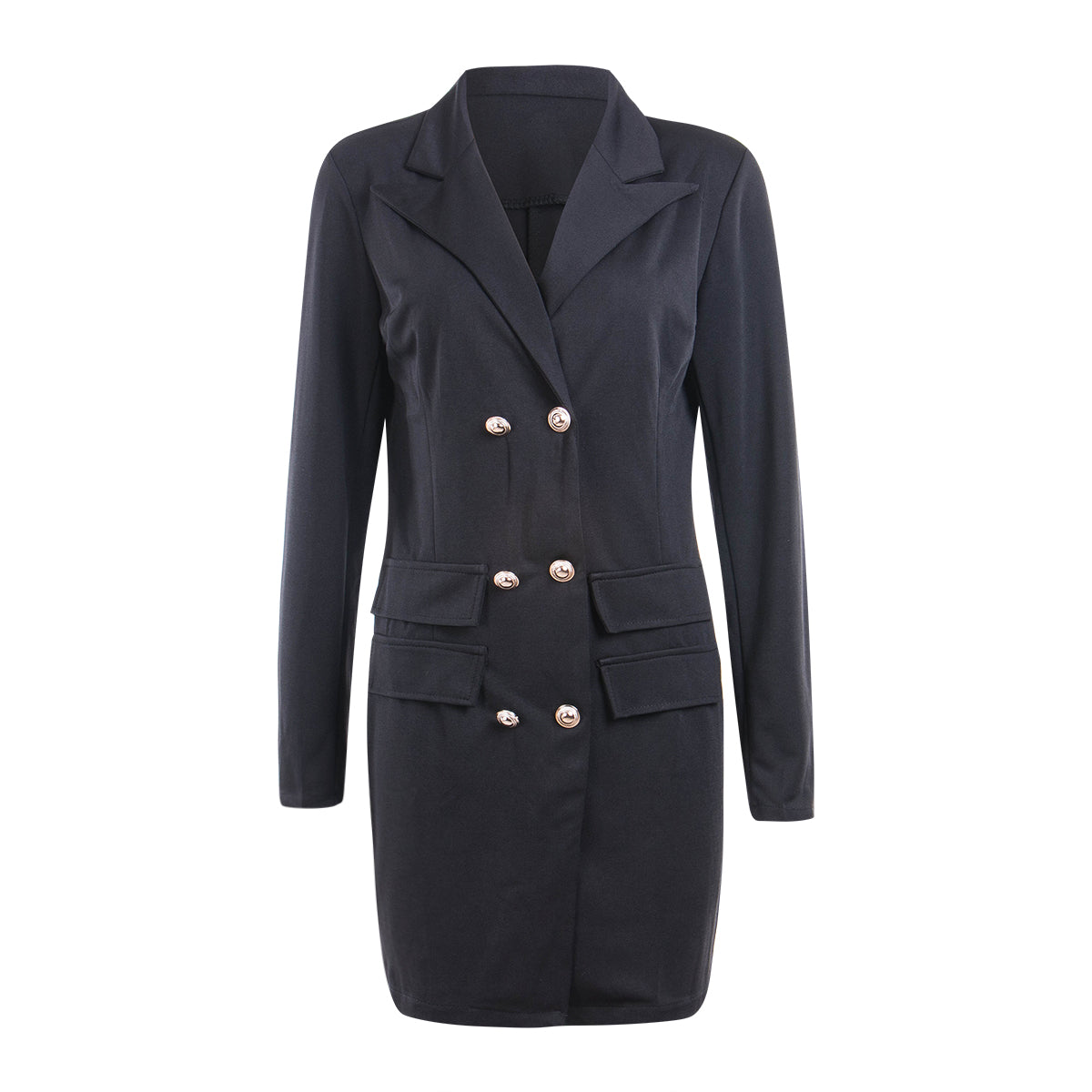Elegant Women s Formal V Neck Blazer with Long Sleeves and Double Breasted Desi image 1