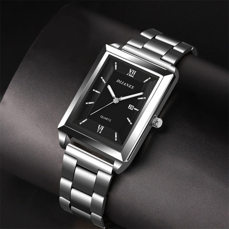 Fashion Men's Calendar Sport Casual Leather Wristwatch Luxury Business Golden S image 14