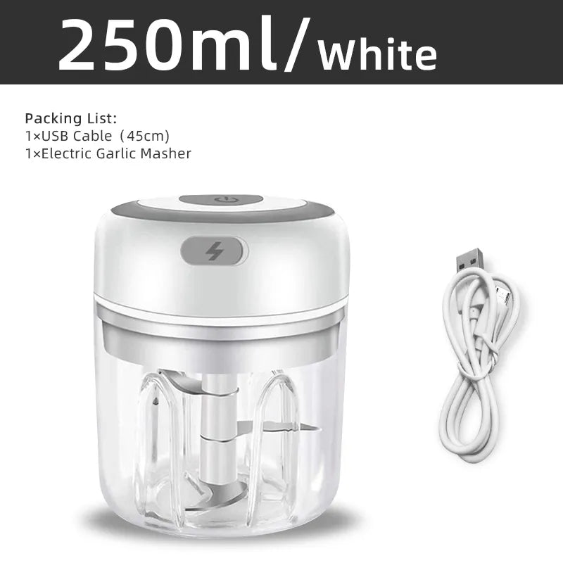 Electric Kitchen Food Chopper, Mini Garlic Masher, Crusher, USB Portable Meat G image 5