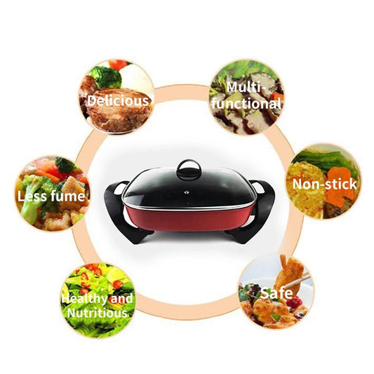 Multi functional household square pot instant hot pot electric hot pot no oil s image 0