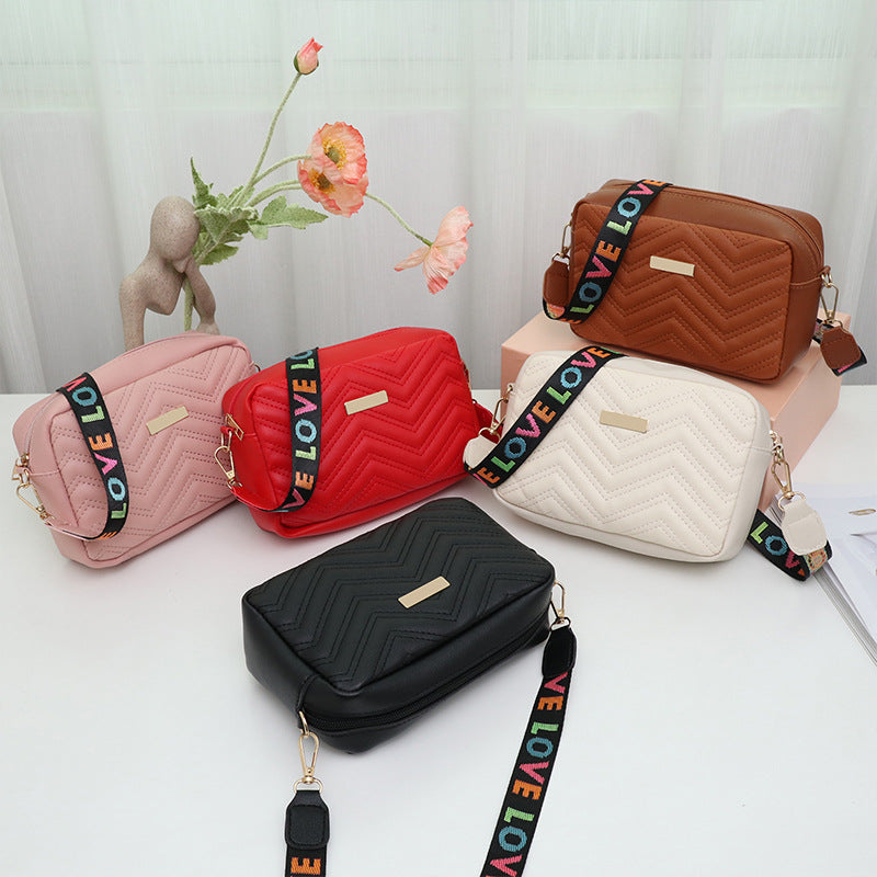 Rilibegan Embroidered Camera Bag PU Material Casual Small Square Bag Versatile image 6