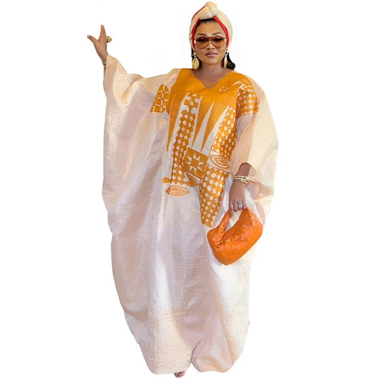 African Dress For Woman Plus Size Dress Bazin Riche Embroidery With Embroidery image 0