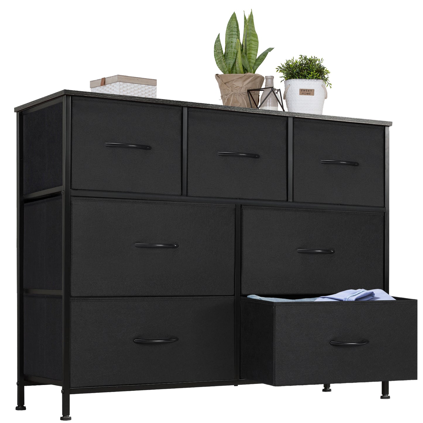 JHK Desser For Bedroom With 7 Fabric Drawers Organizer Storage Closet Chest Clo image 4