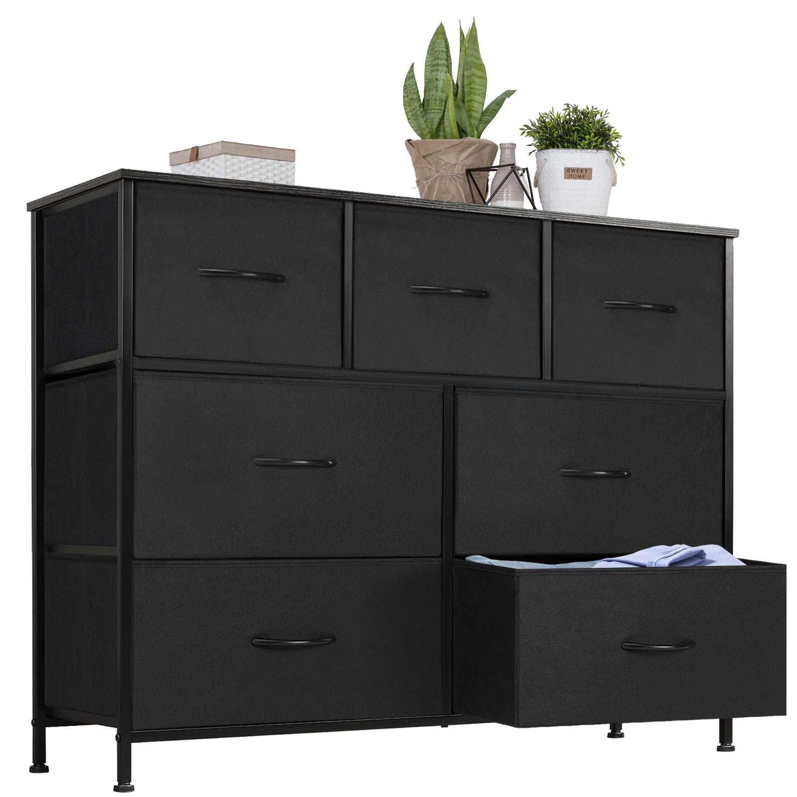 JHK Desser For Bedroom With 7 Fabric Drawers Organizer Storage Closet Chest Clo image 4