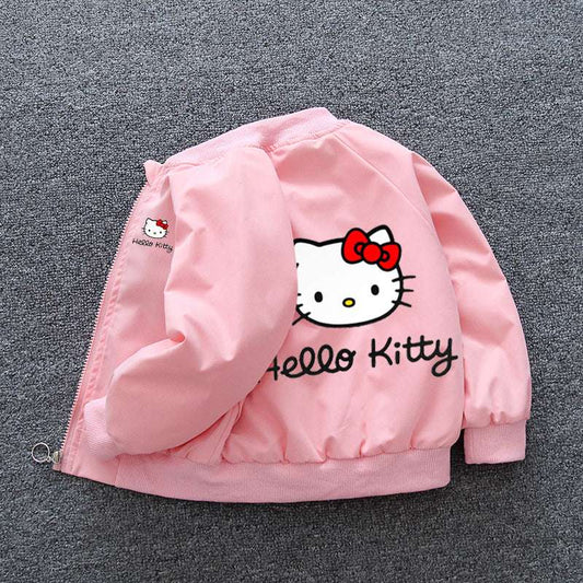 Sanrio Hello Kitty Girls Jacket Coats 2024 Spring Autumn Baby Kids Cartoon Long image 0