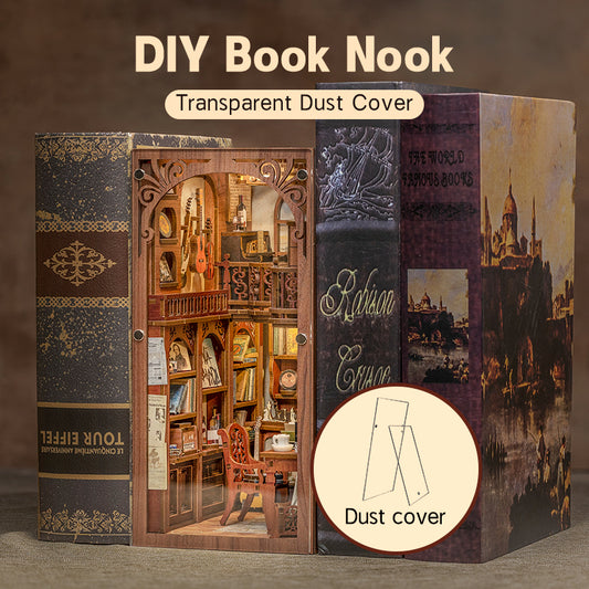 CUTEBEE Book Nook DIY Miniature House Dollhouse Booknook with Touch Light Model image 0
