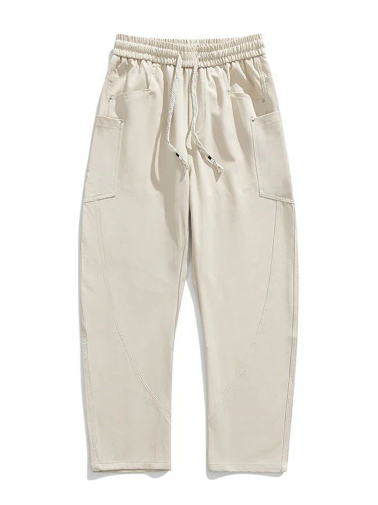 2024 New Spring Autumn Men's Sweatpants Multi-Pockets Wide Leg Casual Cargo Pan image 2