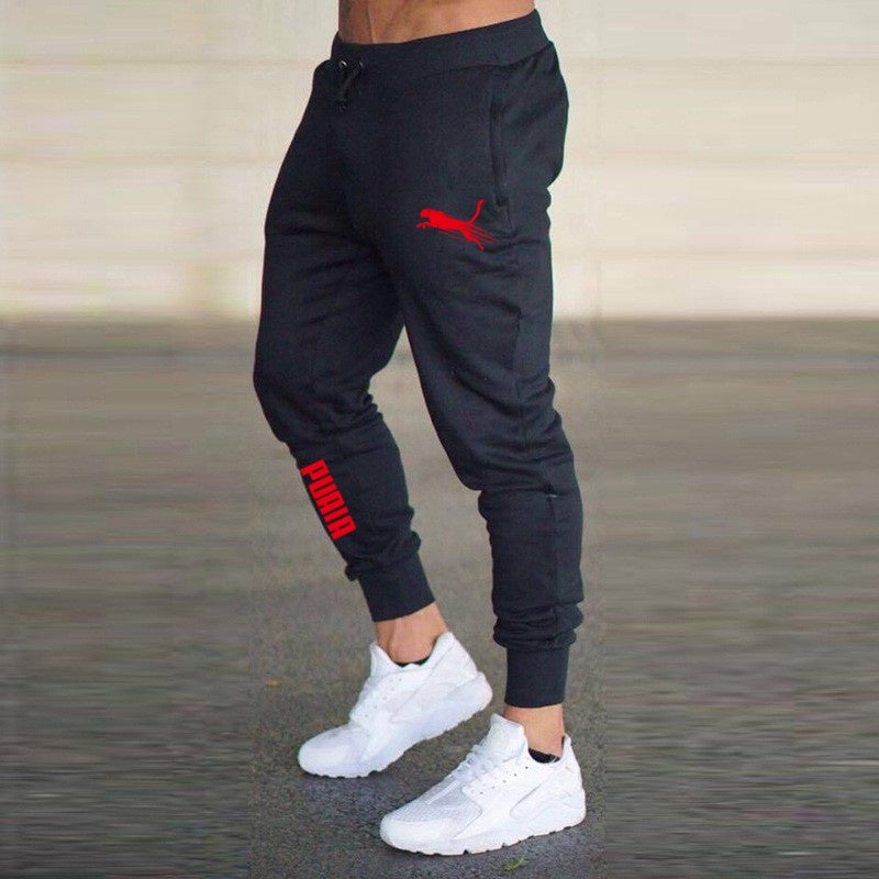 2024New Men Sweatpants Autumn Winter Print Fleece Warm Jogging Pants Male Outdo image 1