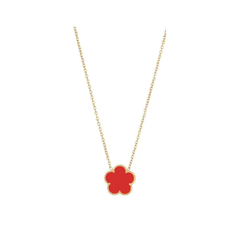 14K Gold Plated Five-leaf Clover Link Bracelets White Black Blue Gold Red Green image 22