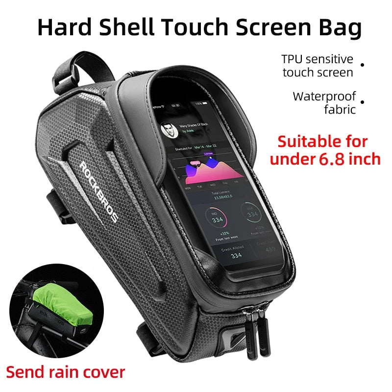 ROCKBROS Bicycle Bag Waterproof Touch Screen Cycling Bag Top Front Tube Frame M image 5