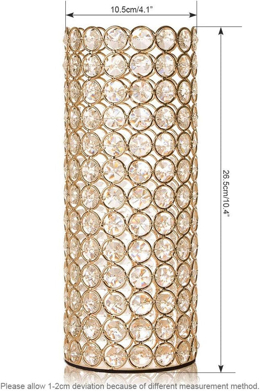 Christams Home decorative  Gold Crystal Cylinder Flower Vase,Wedding Table Cent image 0
