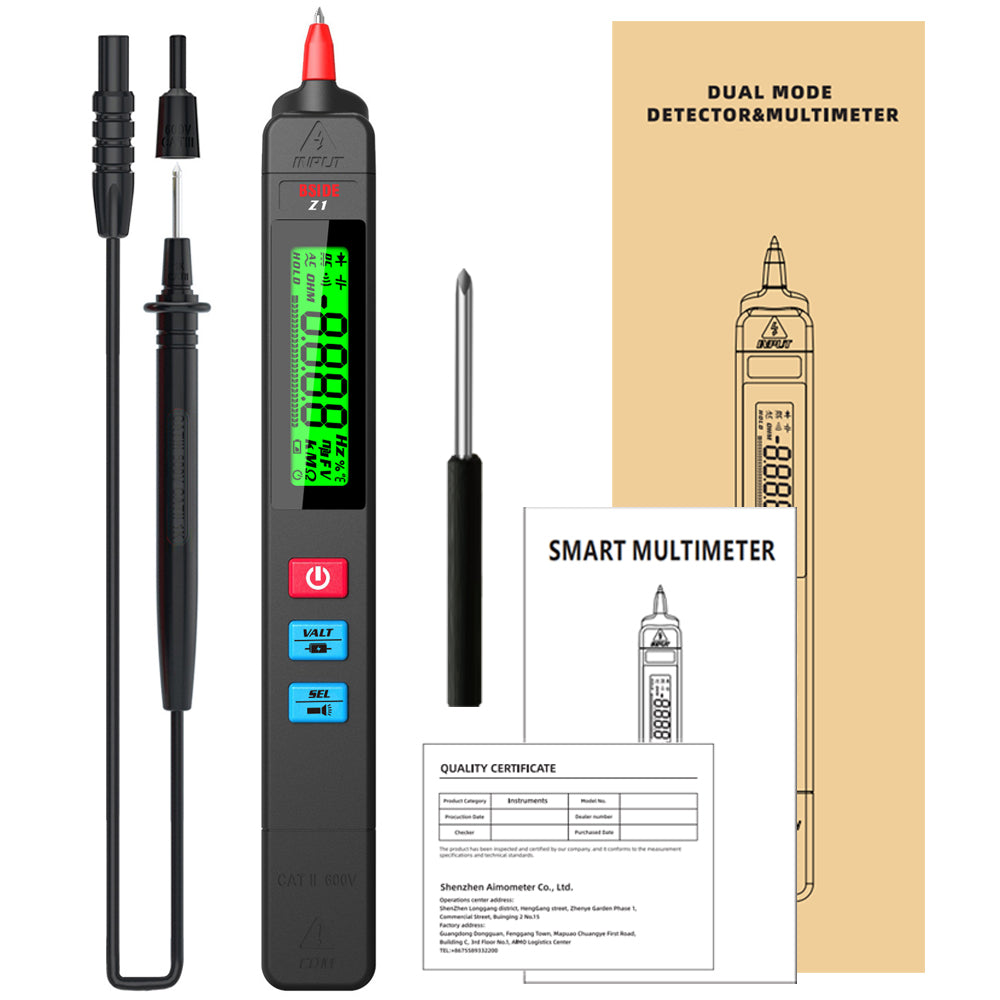 BSIDE Digital Multimeter Pen Type Smart multitester Auto Range DC AC Voltage Ca image 0